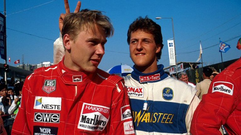 Михаел Шумахер и Мика Хакинен през 1990 в Макао - Шуми удря Хакинен и печели Гран при на Макао във Формула 3
