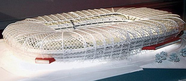 Проектите за новия "Сан Мамес" бяха готови още в края на миналия век, но местното правителство дълго се колеба за модела на стадиона.