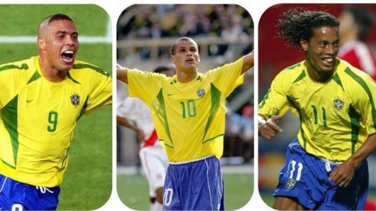 Роналдо, Ривалдо, Роналдиньо...
Тримата донесоха с магията си световната купа на Бразилия през 2002 г.
Имат право да играят на Мондиал 2017 като възраст, проблемът да се съберат е само, че Роналдиньо още играе. Но вероятно след идното лято и това няма да е проблем.