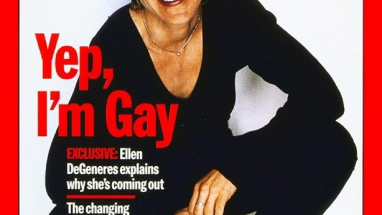 Корицата на сп. Time от април 1997 г., когато Елън се обявява за хомосексуална