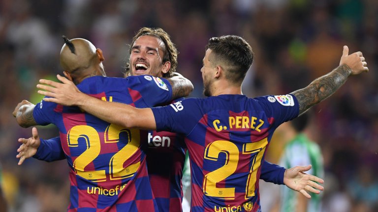 В отсъствието на Меси и Суарес водещата фигура за Барса беше новото попълнение Гризман