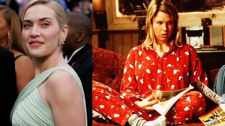 Кейт Уинслет в "Дневника на Бриджит Джоунс" Доста известни актриси участват в кастинга за ролята на Бриджит Джоунс. Сред тях са Кейт Уинслет, Хелена Бонъм Картър и Ракел Уелч. В последствие обаче родената в Тексас Рене Зелуегър получава ролята, която ще промени кариерата й