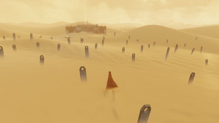 Journey (PS3, PS4)
Thatgamecompany – авторите на Flower и flOw – затвърдиха уменията си да създават минималистични и завладяващи игри с инди заглавието Journey, което излезе през 2012 г. Journey не е играта в познатата ни форма на тази дума; това по-скоро е интерактивно изживяване. То представя историята на безименен герой, бродещ бавно, но уверено из изпепеляващите дебри на пустинята. 
Заглавието дори няма диалог. Ако играете в онлайн, може да срещнете непознат играч, но няма да можете дори да общувате с него. Тук всеки има собствен път и точно заради това тази игра е просто очарователна в своята простота. Своята механична простота Journey компенсира с невероятната си хармония, примирението със себе си, музиката, визуалния стил и, разбира се, усещанията за общуване без думи.  
Всичко това е събрано в един компактен пакет от звуци и багри, който може да изиграете само за няколко часа и на един дъх. Journey стана и най-продаваната PSN игра при дебюта си, което е още една атестация за качествата й.