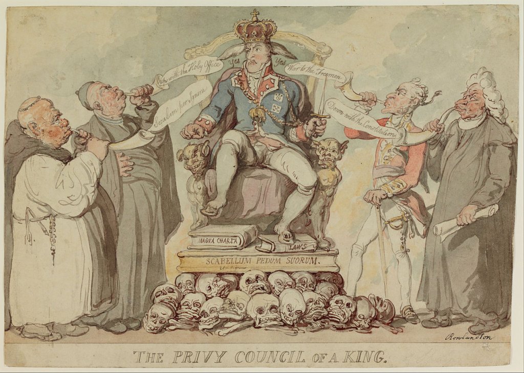 Thomas_Rowlandson_-_The_Privy_Council_of_a_King_-_Google_Art_Project