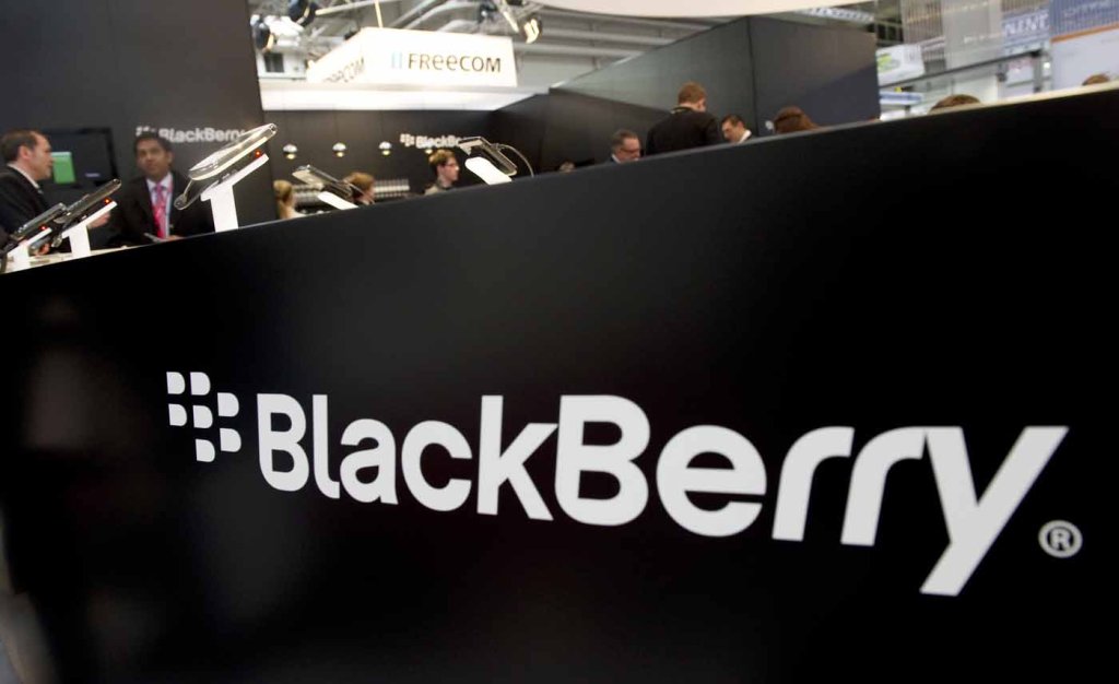The Blackberry stand is pictured at the