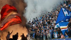 Феновете на ЦСКА и Левски аплодираха своите отбори, които се надскочиха в четвъртък