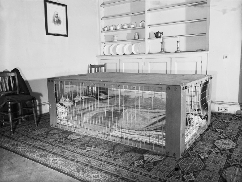 A_couple_sleeping_in_a_Morrison_shelter_during_the_Second_World_War._D2055