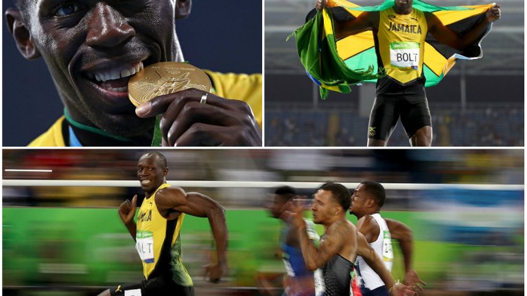 Три от три – олимпийски хегемон
Юсейн Болт се завърна на Олимпийските игри през лятото на 2016-а в Рио де Жанейро, където се превърна в първия олимпиец, печелил злато в спринтовете на 100 и 200 метра цели три пъти. Така той завърши олимпийската си кариера със 100-процентова успеваемост, печелейки всеки финал, в който е участвал.