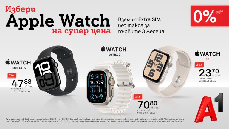 И трите модела на Apple Watch поддържат eSIM технология