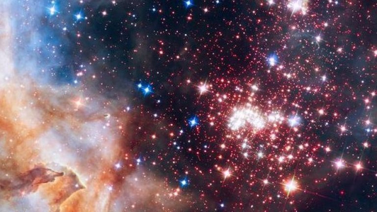 Westerlund 2 отблизо - гигантският клъстeр от 3000 звезди се намира на 20 000 светлинни години от Земята в съзвездието Карина