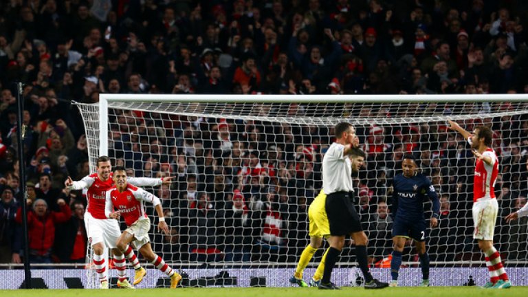 Късното попадение на Алексис Санчес донесе нови три точки на Арсенал.