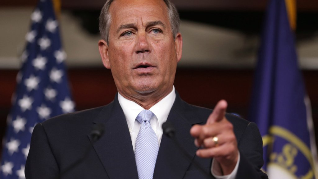 John Boehner Holds Weekly Press Briefing At The Capitol