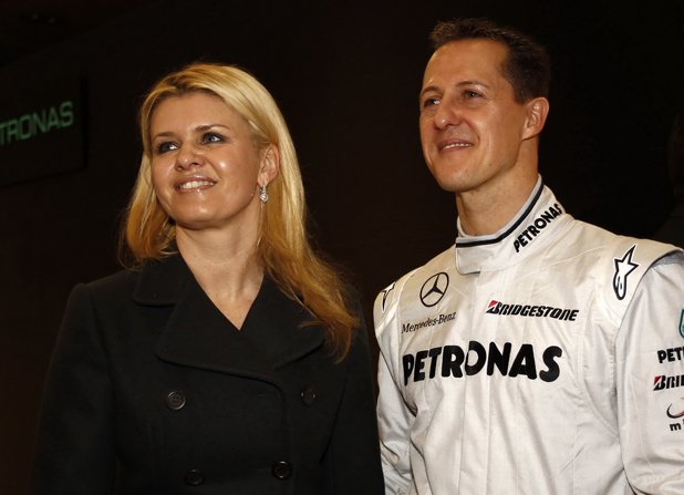 Михаел Шумахер и Корина - най-известната съпруга във Формула 1, която обаче почти не ходи по състезания
