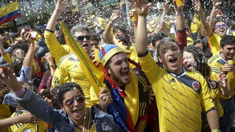 19.	Най-добрите и шумни фенове, които носят жълто на този турнир, са колумбийците
Шумни и горди, така са в Колумбия.

