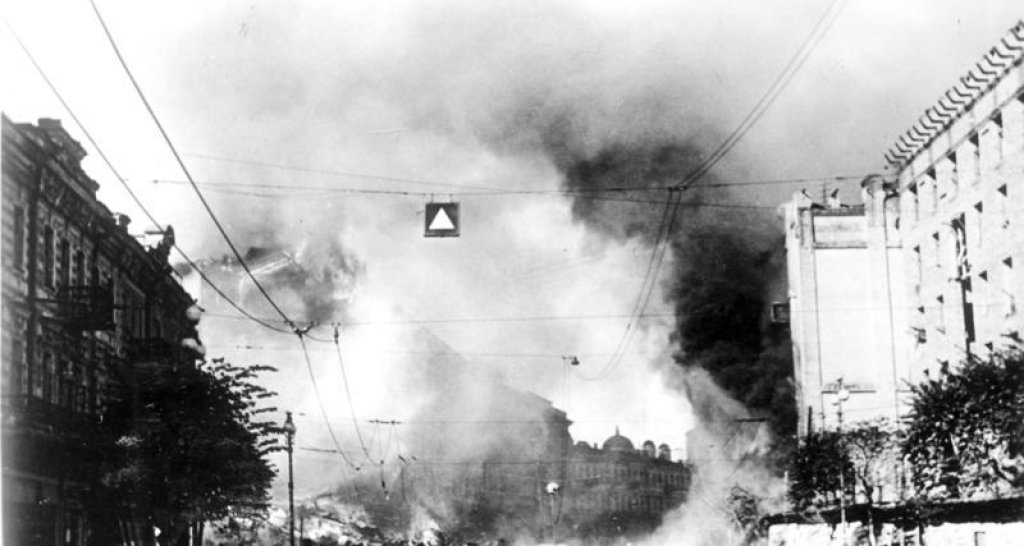 Kiew, Brand in der Hauptstraße