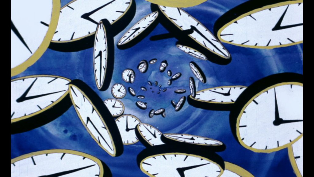 Ian Emes, DARK SIDE OF THE MOON, Clock Vortex, 1974, animacja do utworu Time (Pink Floyd)