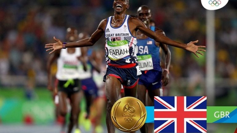 Дабъл-дабъл и за великия Мо
Мо Фара бе един от героите на Олимпиадата в Лондон, печелейки бяганията на 5000 м и 10 000 м. Британецът повтори невероятното си представяне и в Рио, отново грабвайки титлите в дългите дистанции. 