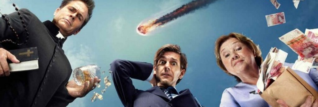 You, me and the Apocalypse 
Единствената комедия в нашия списък е по-забавна, отколкото името й предполага. Продукцията разказва за неибежното – гигантски астероид идва към Земята и когато се разбие нищо живо няма да остане. Затова човечеството е принудено да живее в бункери. 
Сериалът проследява група непознати откачалки, които трябва да съжителстват, докато чакат Апокалипсиса. Темите за евентуалния край на Земята и човечеството са експлоатирани от киното и телевизията по безброй начини. 
Този е най-забавният, който ние лично сме гледали.