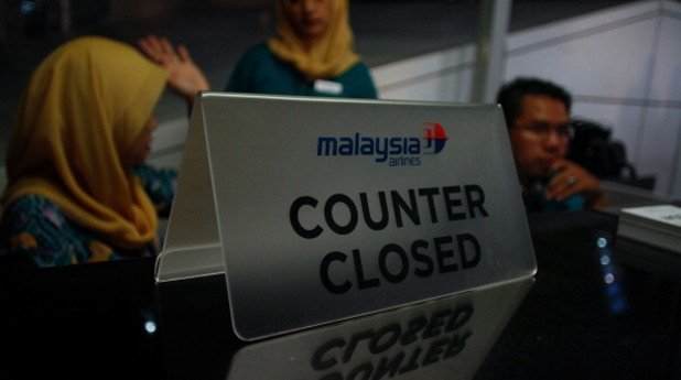 На летището в Куалу Лумпур гишето на Малайзийските авиолинии остана затворено
