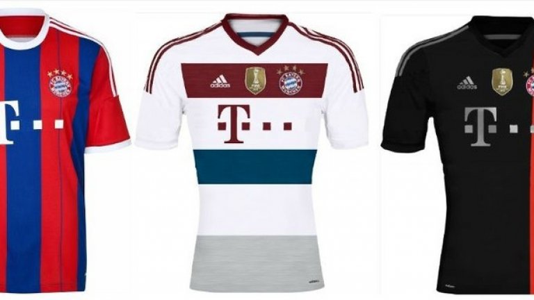 Байерн
Титулярният екип на немския хегемон напомня шарката на един от най-популярните екипи на баварците от последните години. Резервната фланелка пък се радва на огромен интерес от феновете