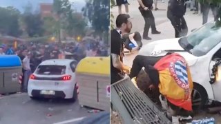 Кола се вряза във фенове на Еспаньол преди дербито с Барселона