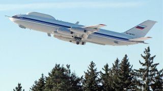 Машината е предвидена за летяща командна крепост за руския президент при ядрен конфликт, а в конкретния момент е била приземена за планов ремонт