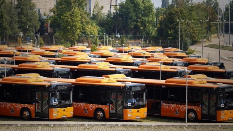 Протест на шофьори от градския транспорт в София