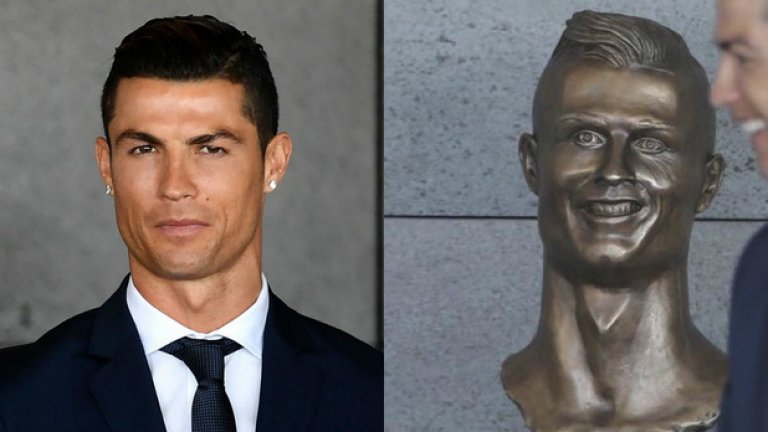 Всички се смеят на статуята на Роналдо