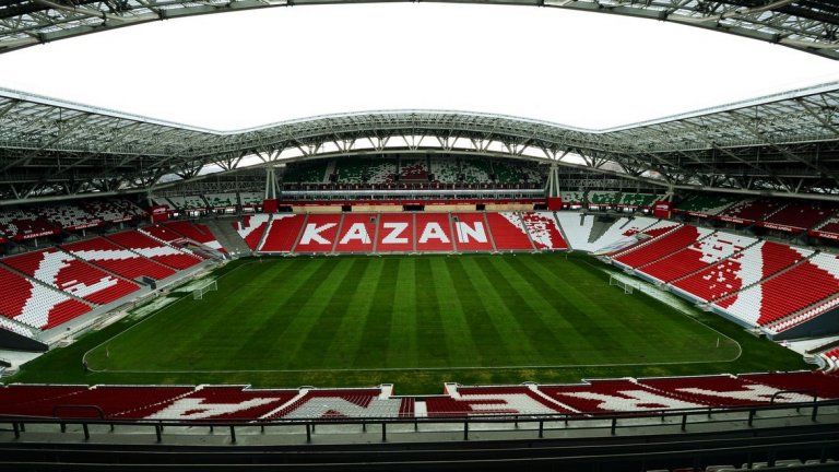 "Казан Арена"
Стойност — 14,4 млрд рубли, капацитет — 45 хиляди зрители
Напълно готов.