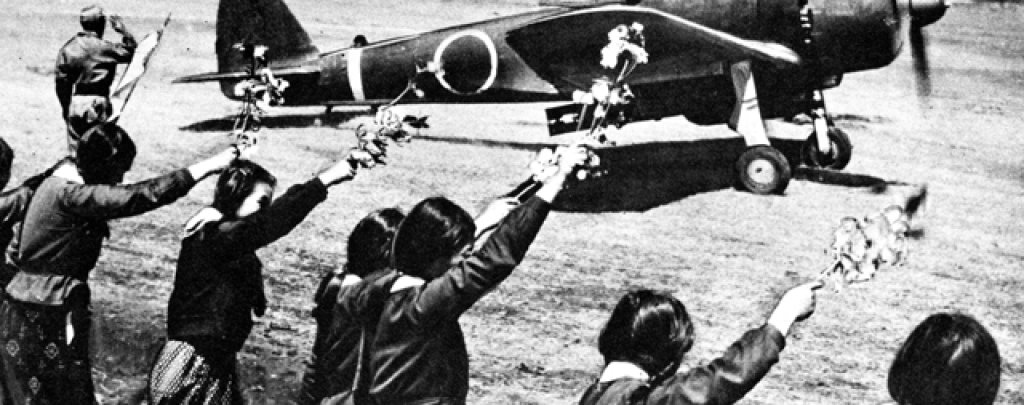 Chiran_high_school_girls_wave_kamikaze_pilot