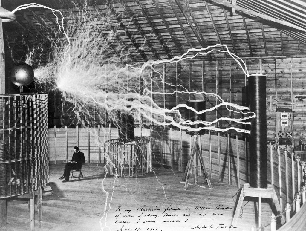 M0014782 Nikola Tesla, with his equipment