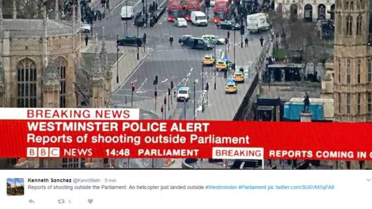 Атака до парламента в Лондон