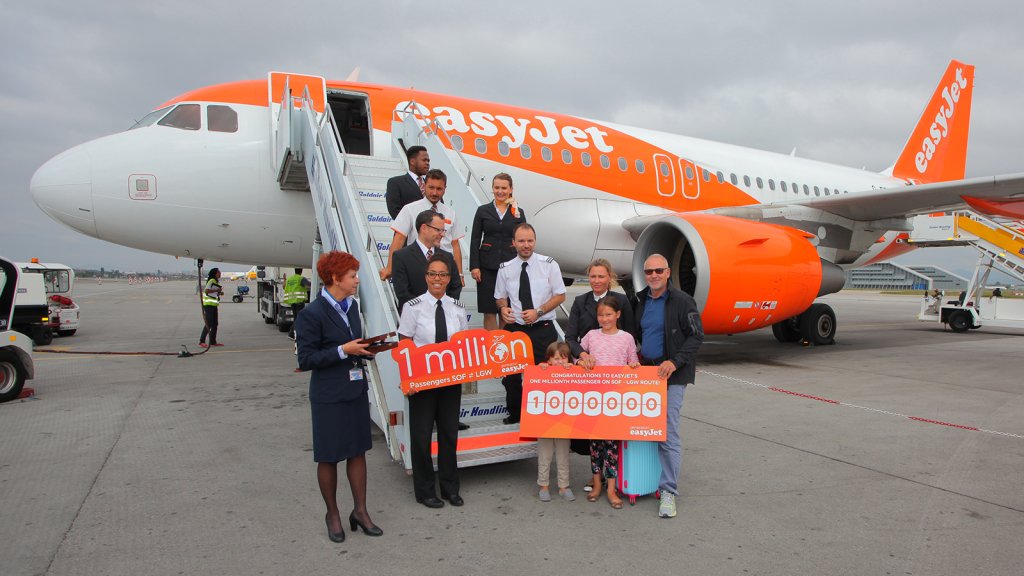 еasyJet празнува 1 милион превозени пътници между София и Лондон Гетуик