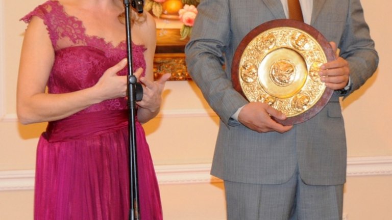 Инициаторът на кампанията заедно с Ивайло Шопски, носител на специална талера "Велики български владетели".