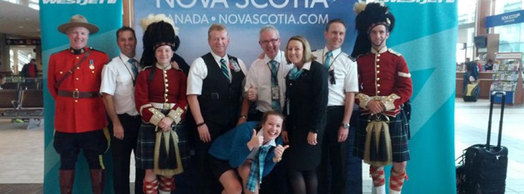 Празненства по повод новия всекидневен маршрут на Westjet Халифакс-Глазгоу