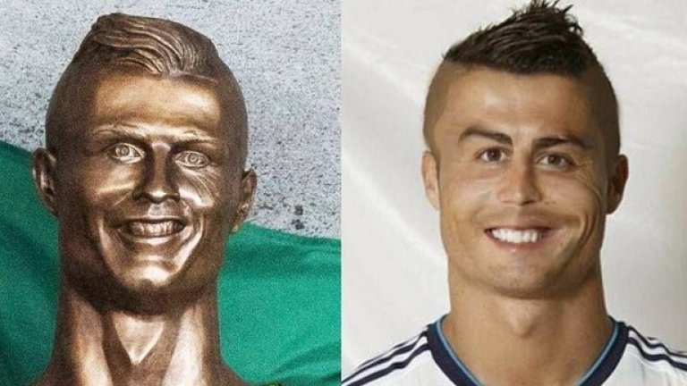 Статуята на Роналдо предизвика доста усмивки 