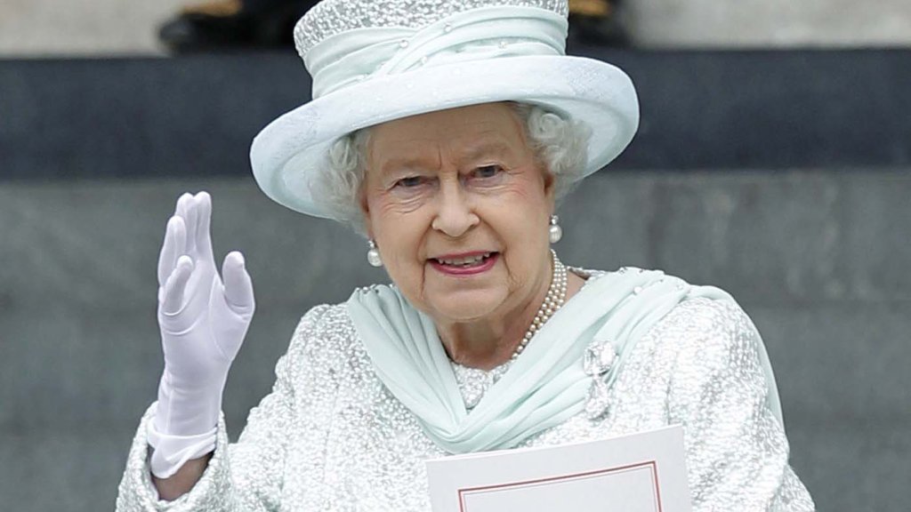 Britain's Queen Elizabeth II waves as sh
