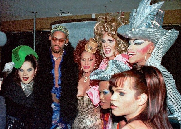 Родман и приятели преди Супербоула през 99-а.
