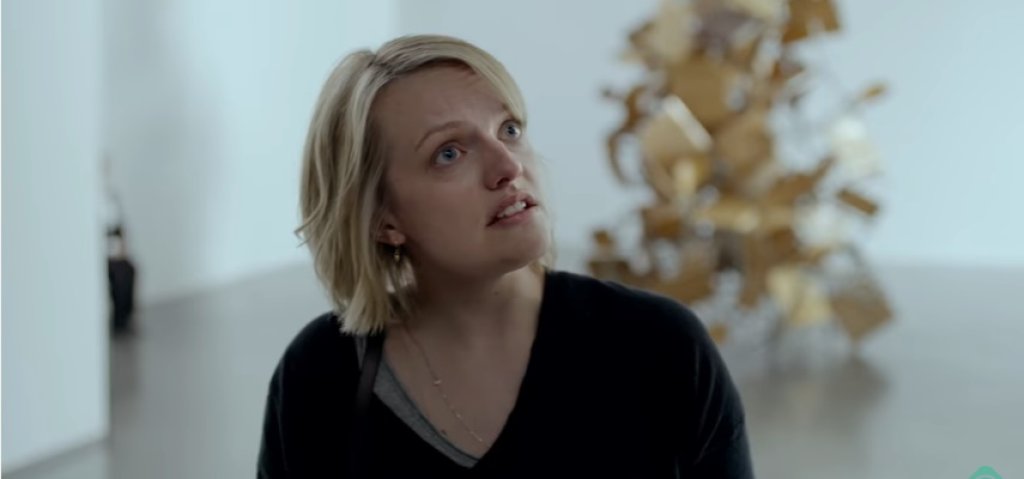 Елизабет Мос в кадър от трейлъра на \"Площадът\" - филма, който беше отличен със \"Златна палма\" на тазгодишния фестивал в Кан