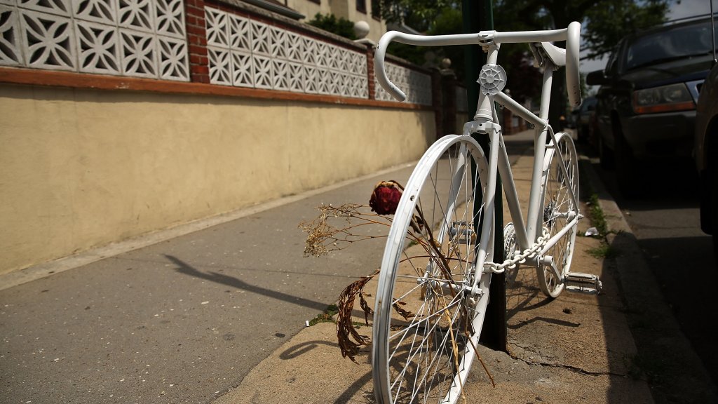 "Ghost Bikes" Offer Grim Reminder Of Deadly Cyclists' Accidents On New York's Streets