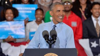President Obama Campaigns For Hillary Clinton In North Carolina