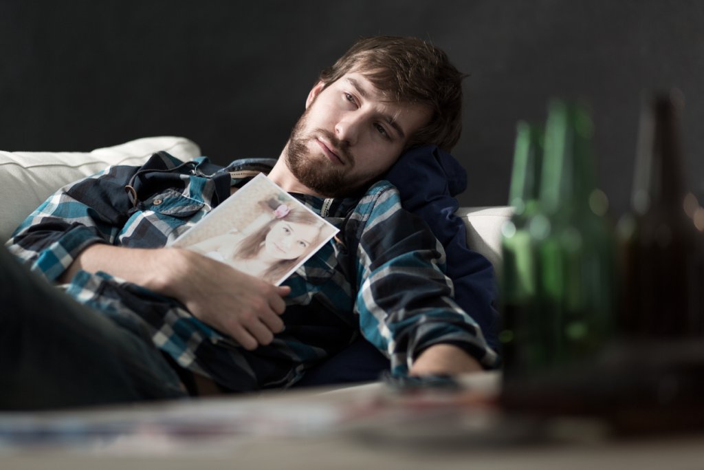 Depressed man after split up