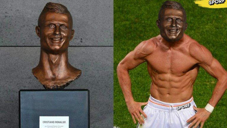 Статуята на Кристиано Роналдо направи фурор в социалните мрежи