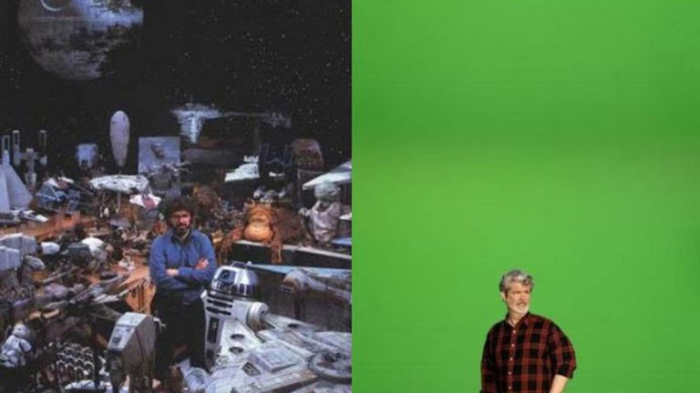 На Джордж Лукас му трябваше само зелен екран за създаването на прикуъл трилогията.