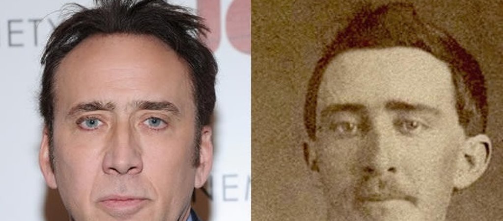 Никълъс Кейдж и снимка на мъж от Гражданската война в САЩ