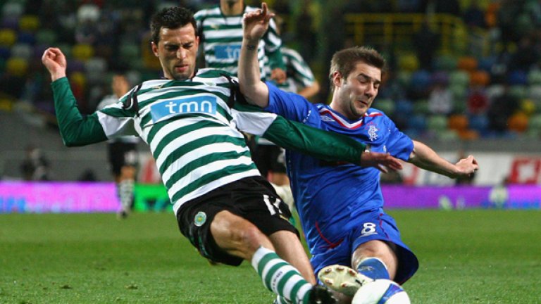 Спортинг (Лисабон) се измъкнаха в последните минути при гостуването на Рейнджърс, изравнявайки за 1:1